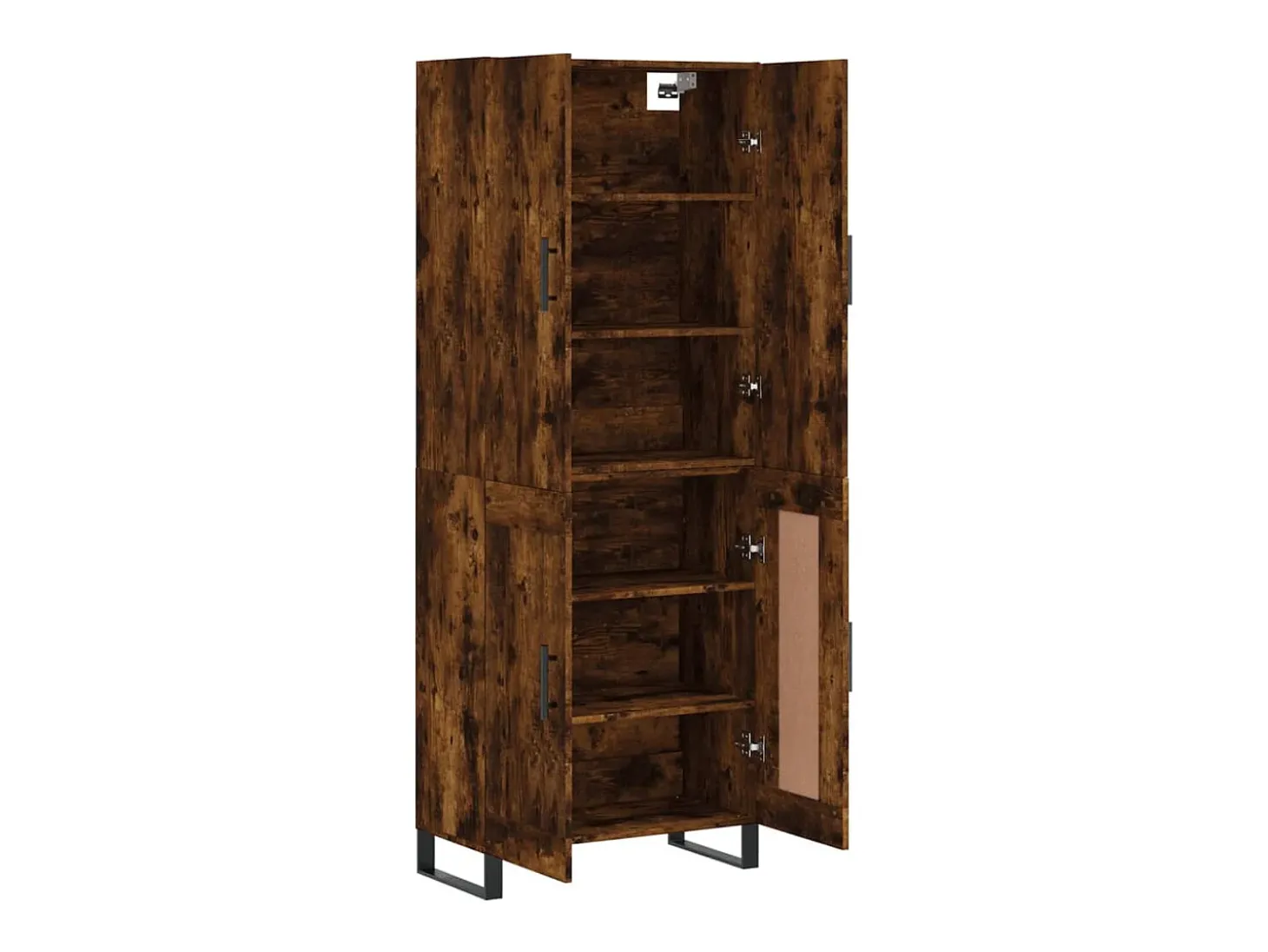 Aparador alto madera contrachapada roble ahumado 69,5x34x180 cm