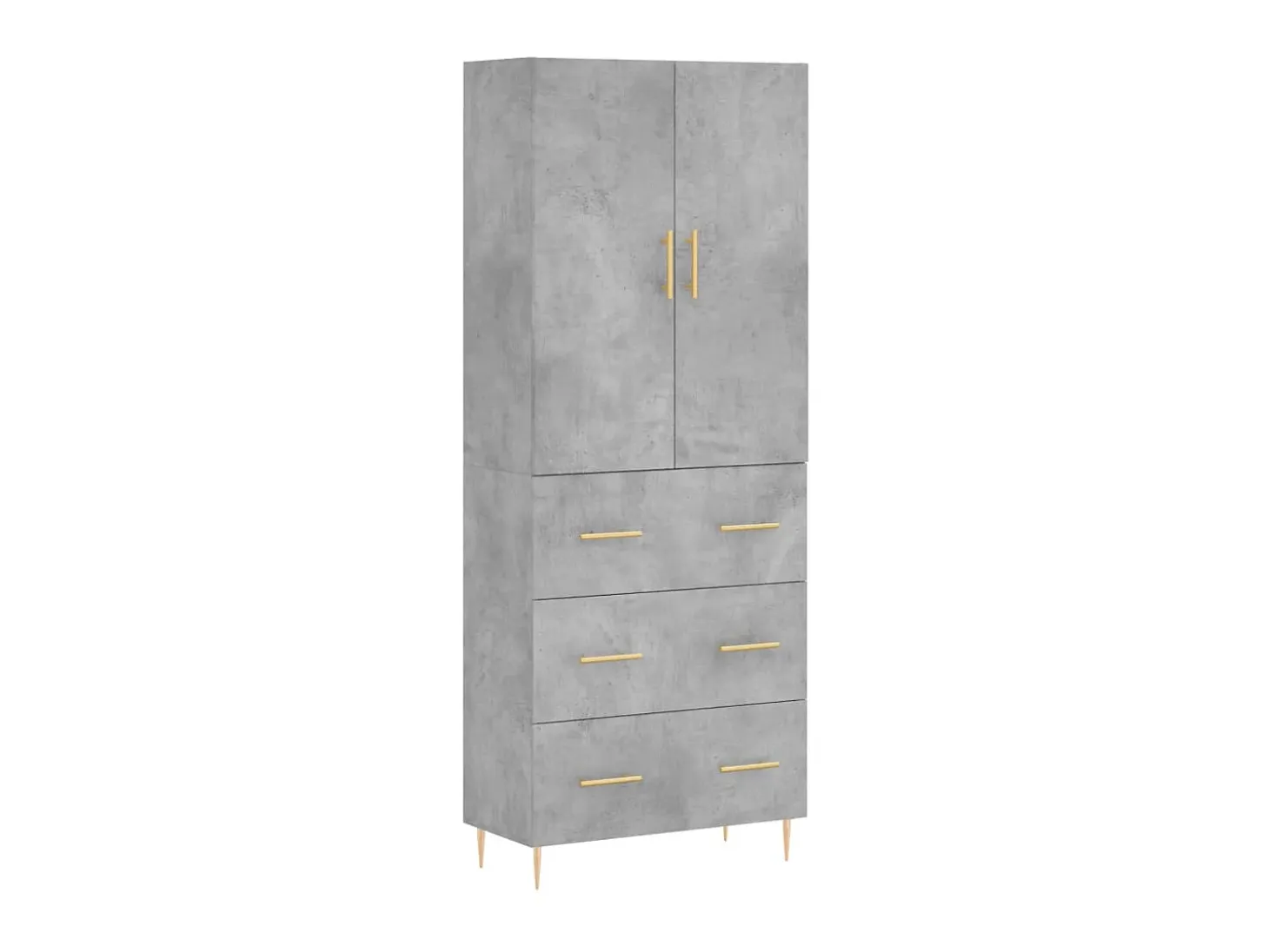 Aparador alto madera contrachapada gris hormigón 69,5x34x180 cm ES38008