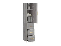 Aparador alto madera contrachapada gris Sonoma 34,5x34x180 cm ES37568
