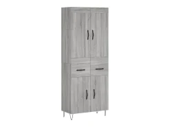 Aparador alto madera contrachapada gris sonoma 69,5x34x180 cm