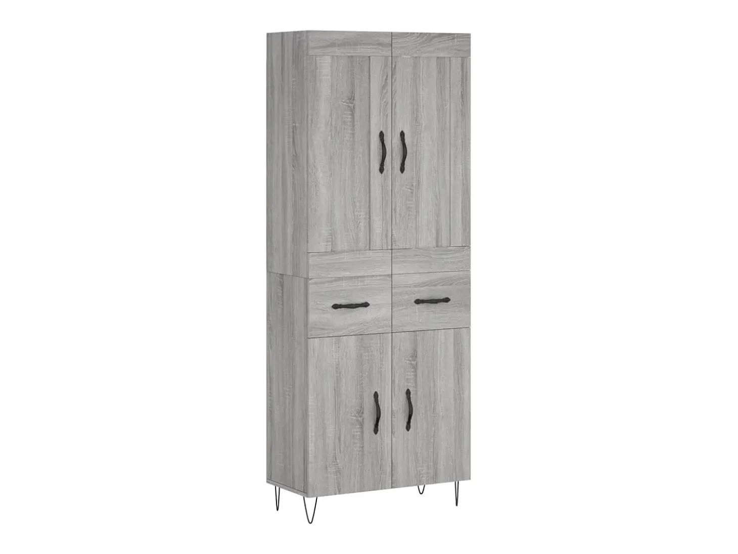 Aparador alto madera contrachapada gris sonoma 69,5x34x180 cm
