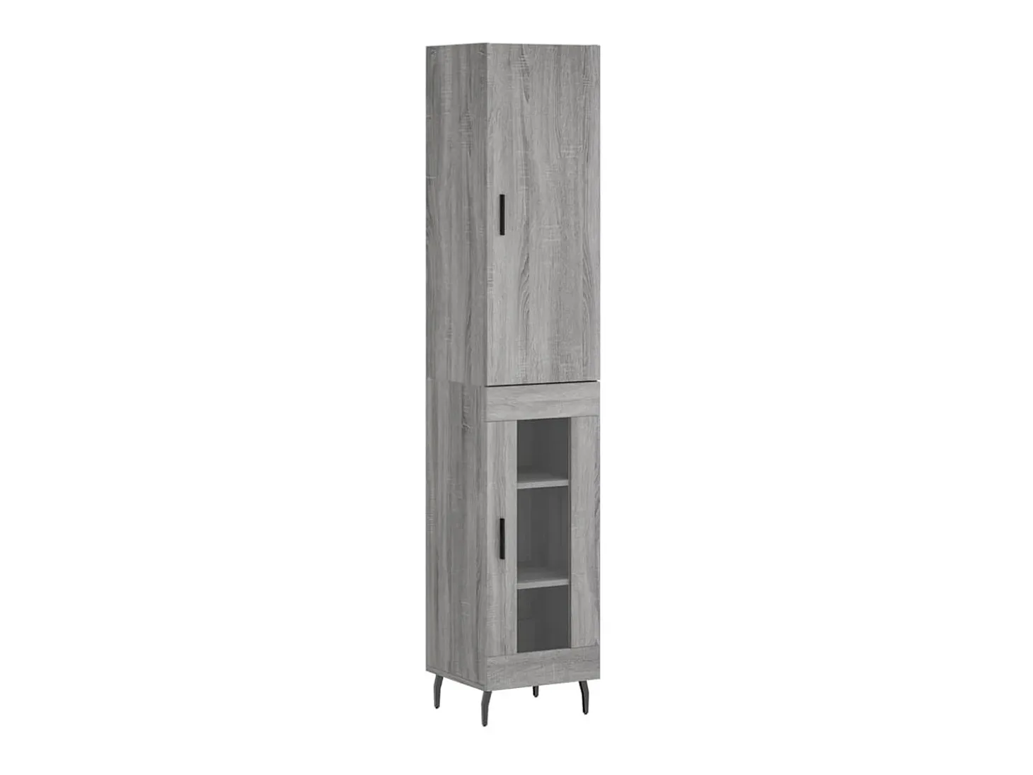 Aparador alto madera contrachapada gris Sonoma 34,5x34x180 cm ES32854