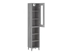 Aparador alto madera contrachapada gris Sonoma 34,5x34x180 cm ES17578