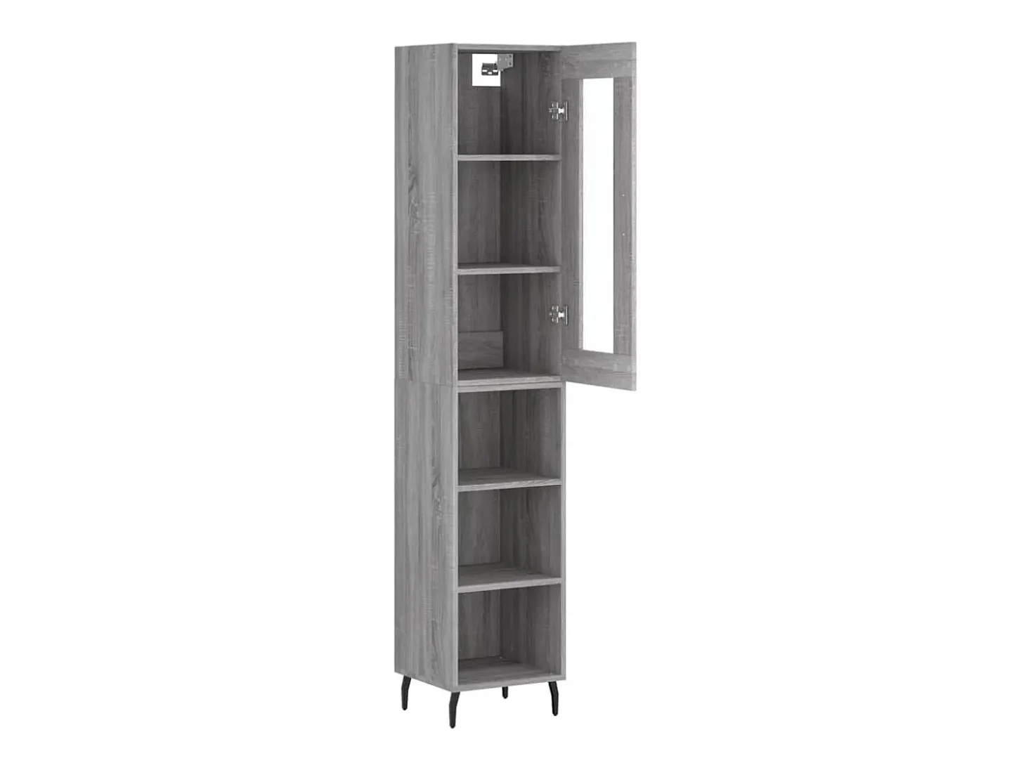 Aparador alto madera contrachapada gris Sonoma 34,5x34x180 cm ES17578