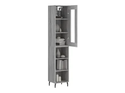 Aparador alto madera contrachapada gris Sonoma 34,5x34x180 cm ES17578