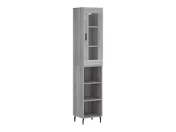 Aparador alto madera contrachapada gris Sonoma 34,5x34x180 cm ES17578