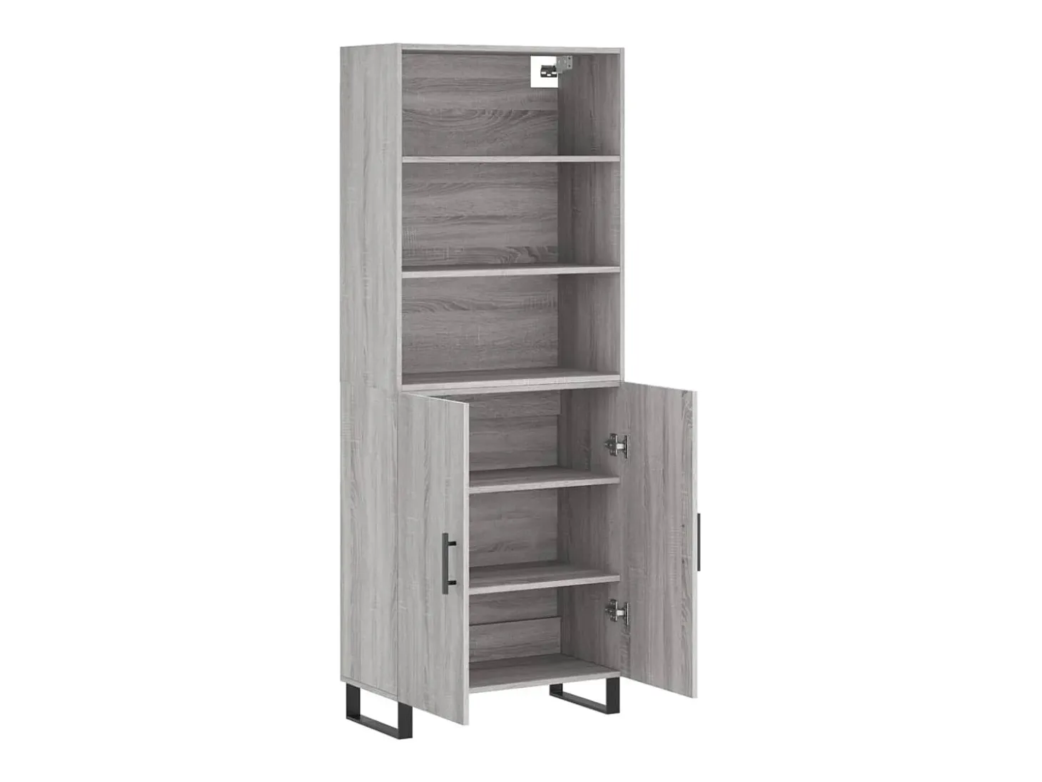Aparador alto madera contrachapada gris sonoma 69,5x34x180 cm