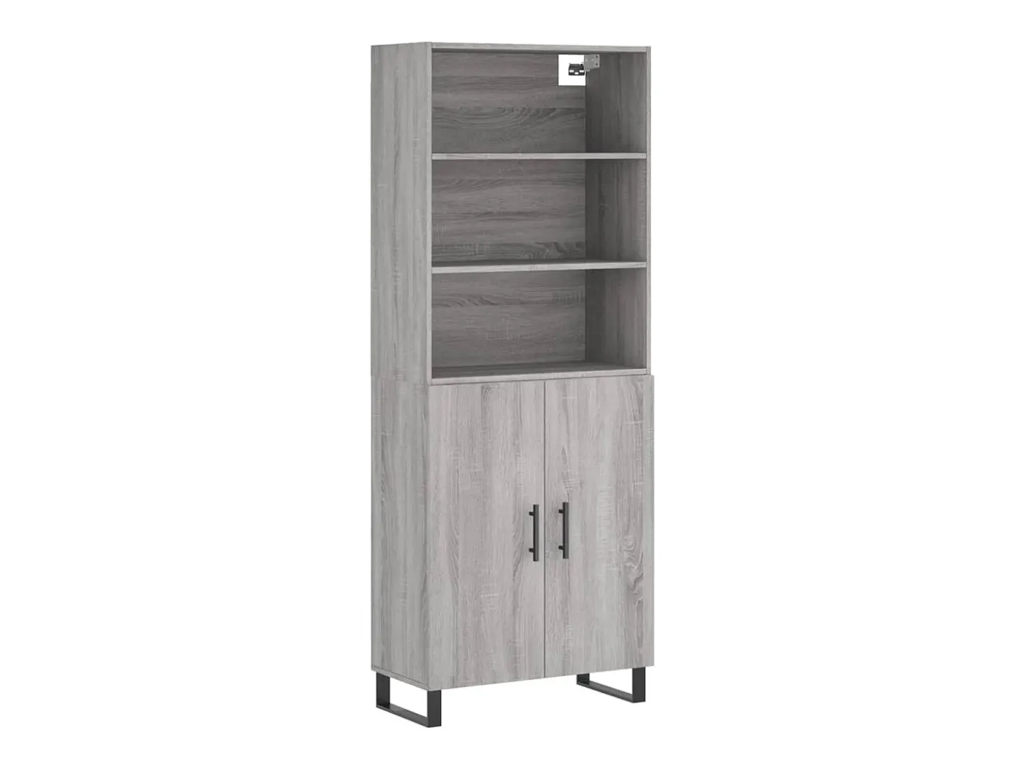 Aparador alto madera contrachapada gris sonoma 69,5x34x180 cm