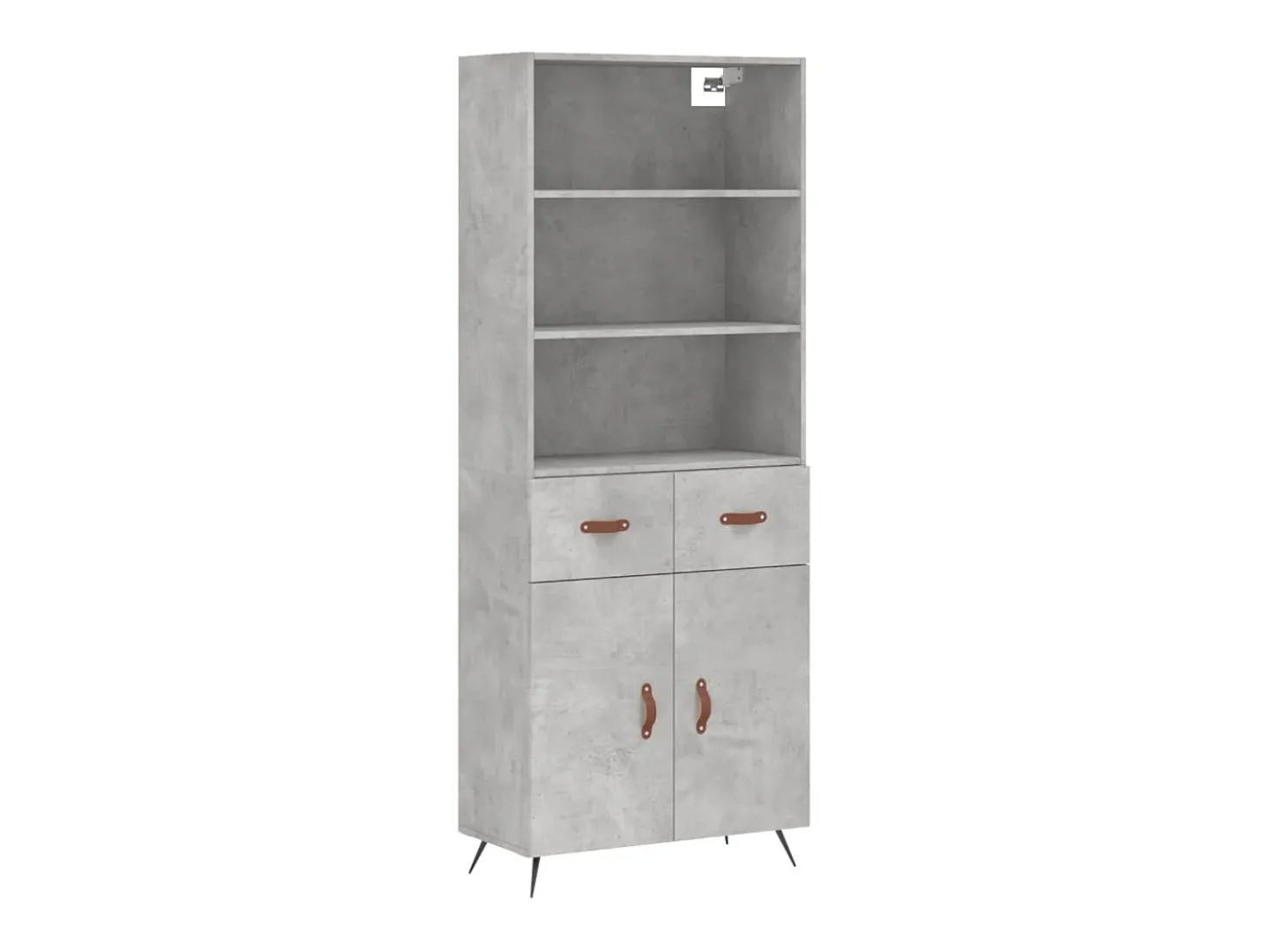 Aparador alto madera contrachapada gris hormigón 69,5x34x180 cm ES35651