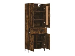 Aparador alto madera contrachapada roble ahumado 69,5x34x180 cm ES730106