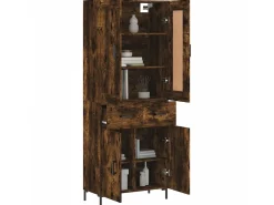 Aparador alto madera contrachapada roble ahumado 69,5x34x180 cm ES730106