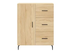 Aparador alto madera contrachapada color roble 69,5x34x180 cm
