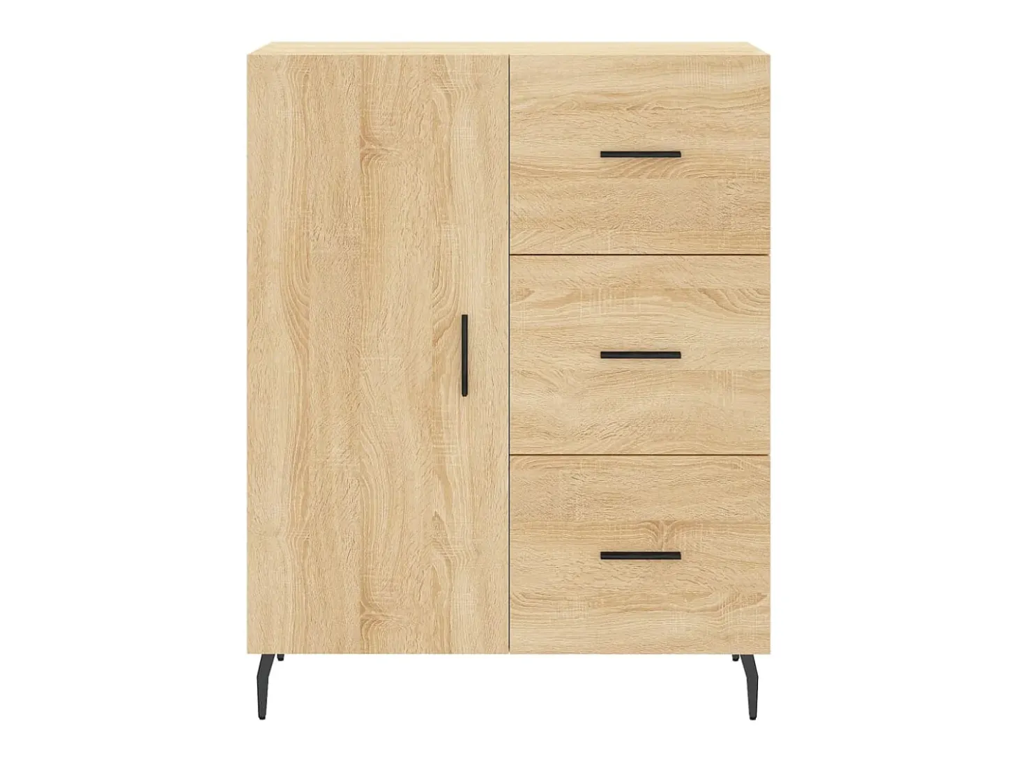 Aparador alto madera contrachapada color roble 69,5x34x180 cm
