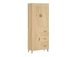 Aparador alto madera contrachapada color roble 69,5x34x180 cm