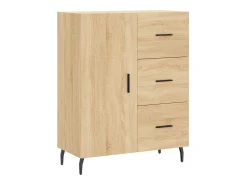 Aparador alto madera contrachapada color roble 69,5x34x180 cm