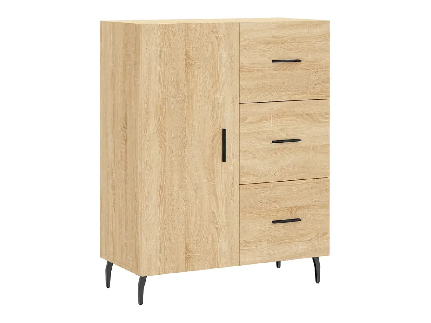 Aparador alto madera contrachapada color roble 69,5x34x180 cm