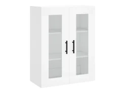 Aparador alto madera contrachapada blanco 69,5x34x180 cm