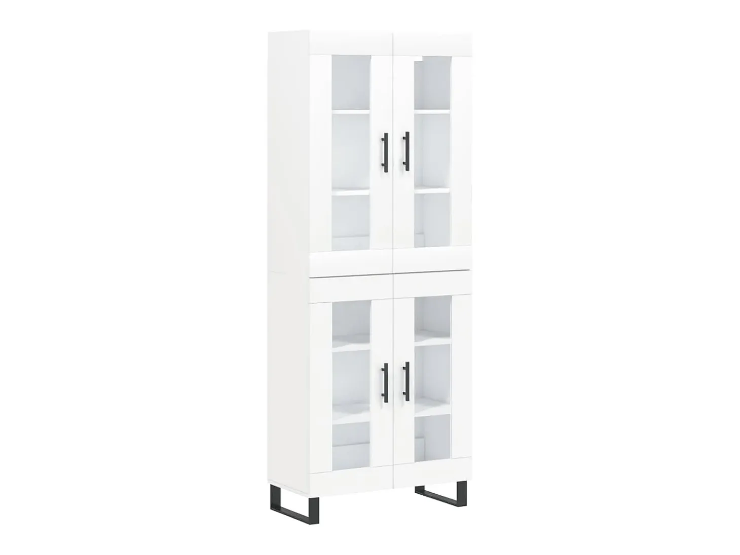 Aparador alto madera contrachapada blanco 69,5x34x180 cm