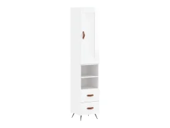 Aparador alto madera contrachapada blanco brillo 34,5x34x180 cm ES63039