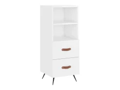 Aparador alto madera contrachapada blanco brillo 34,5x34x180 cm ES63039
