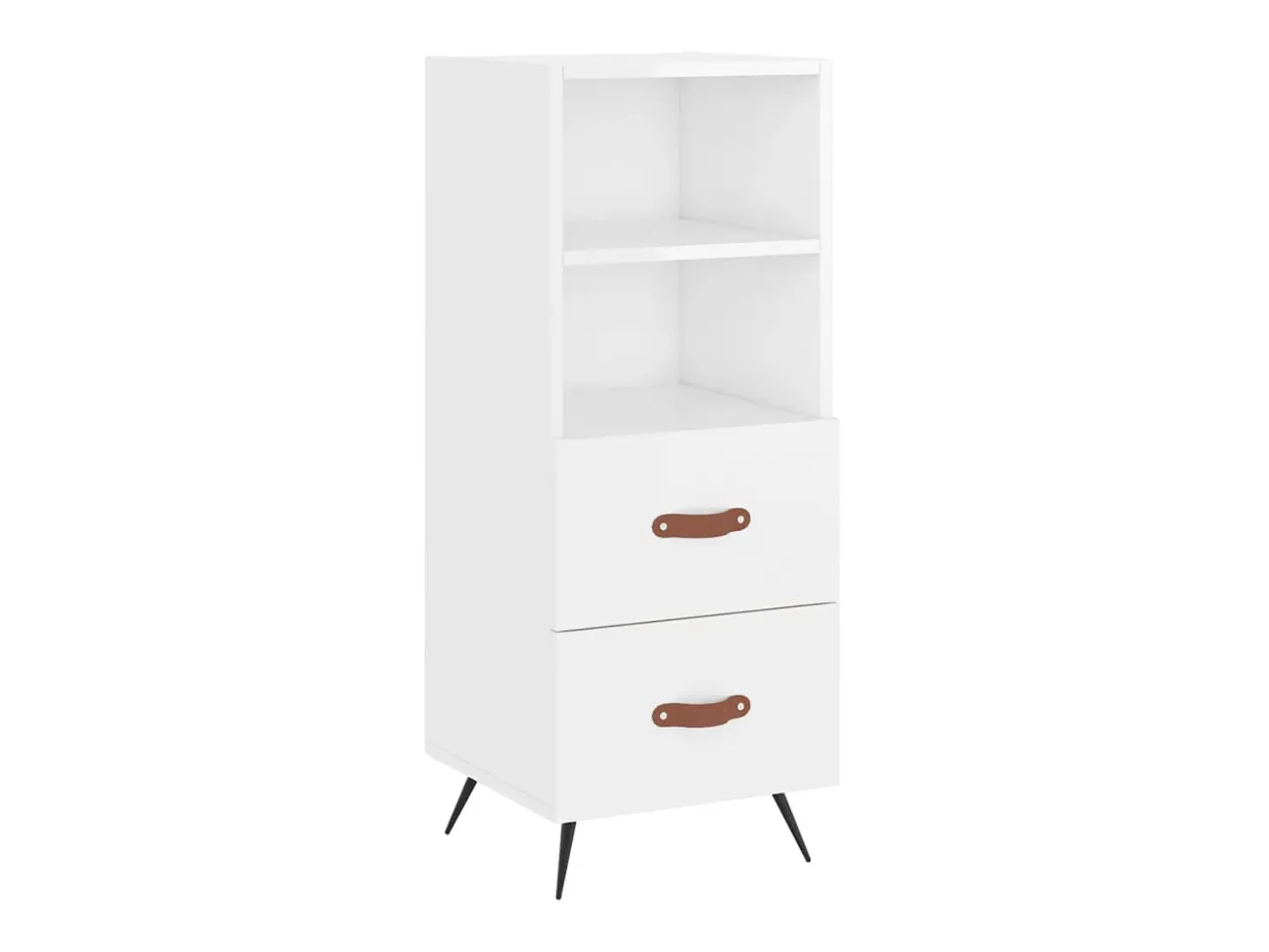 Aparador alto madera contrachapada blanco brillo 34,5x34x180 cm ES63039
