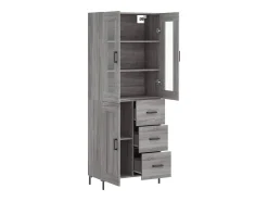 Aparador alto madera contrachapada gris sonoma 69,5x34x180 cm