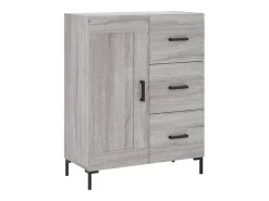 Aparador alto madera contrachapada gris sonoma 69,5x34x180 cm