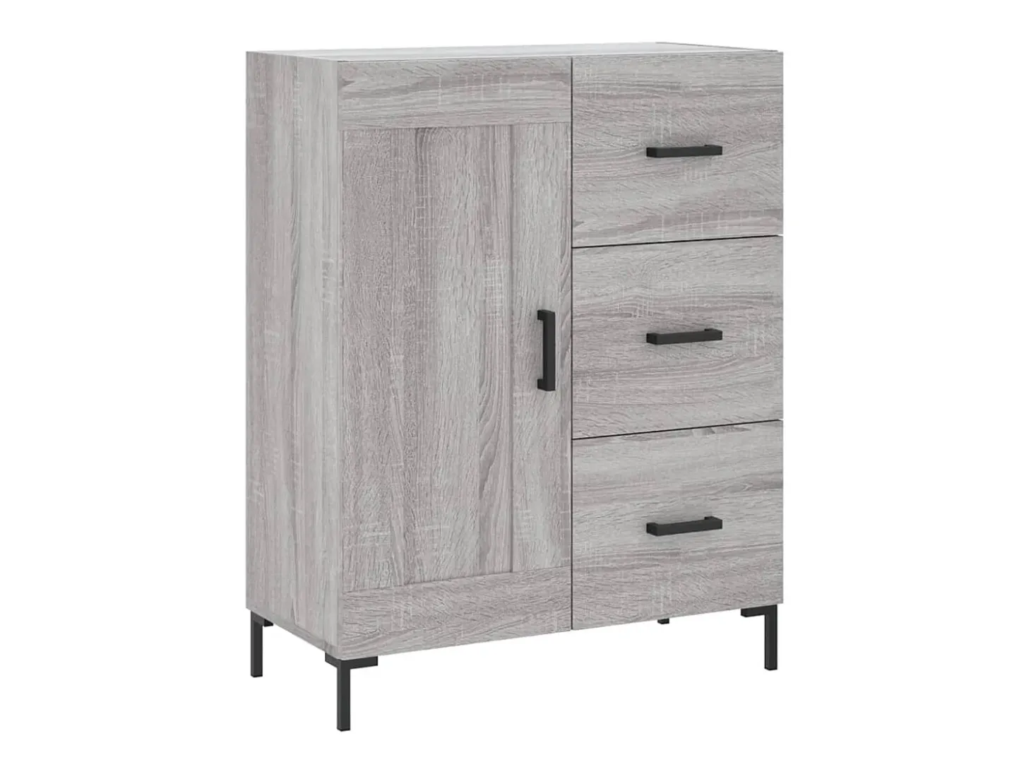 Aparador alto madera contrachapada gris sonoma 69,5x34x180 cm