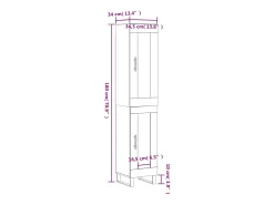 Aparador alto madera contrachapada gris Sonoma 34,5x34x180 cm
