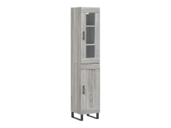 Aparador alto madera contrachapada gris Sonoma 34,5x34x180 cm