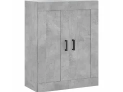 Aparador alto madera contrachapada gris hormigón 69,5x34x180 cm ES27421