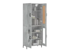 Aparador alto madera contrachapada gris hormigón 69,5x34x180 cm ES27421