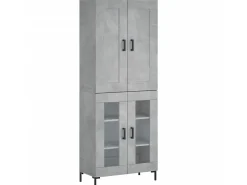 Aparador alto madera contrachapada gris hormigón 69,5x34x180 cm ES27421