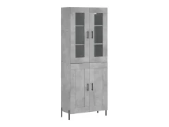 Aparador alto madera contrachapada gris hormigón 69,5x34x180 cm ES87277