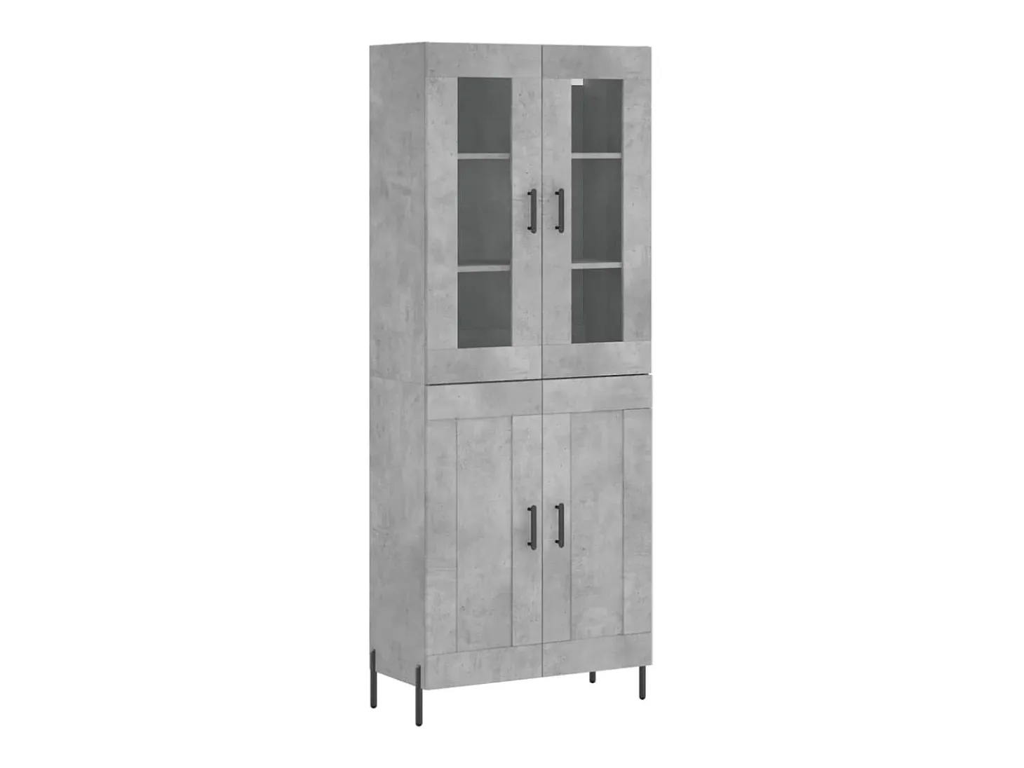 Aparador alto madera contrachapada gris hormigón 69,5x34x180 cm ES87277