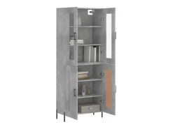 Aparador alto madera contrachapada gris hormigón 69,5x34x180 cm ES87277