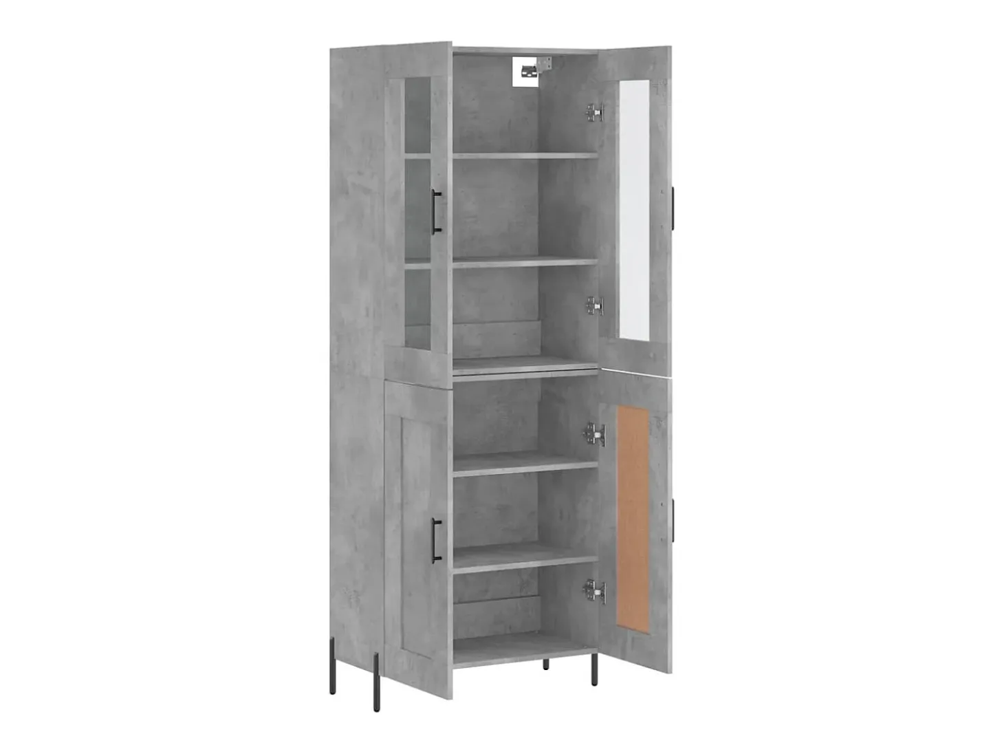 Aparador alto madera contrachapada gris hormigón 69,5x34x180 cm ES87277