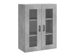 Aparador alto madera contrachapada gris hormigón 69,5x34x180 cm ES87277