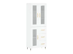 Aparador alto madera contrachapada blanco 69,5x34x180 cm ES45787
