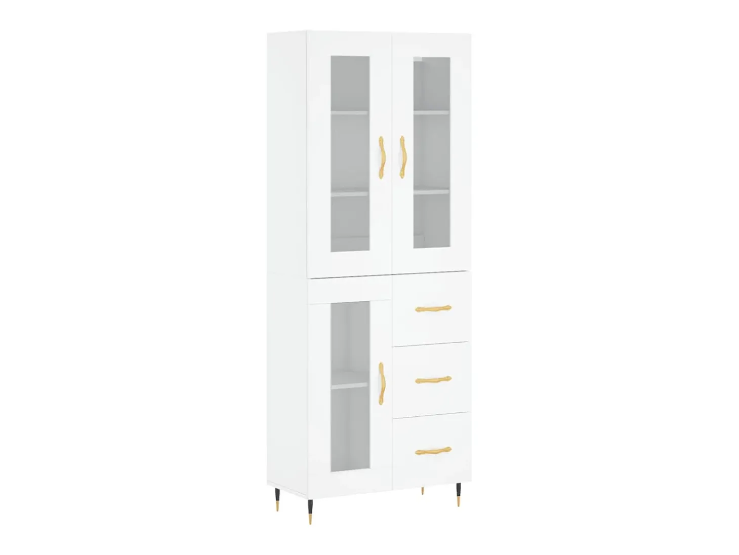 Aparador alto madera contrachapada blanco 69,5x34x180 cm ES45787