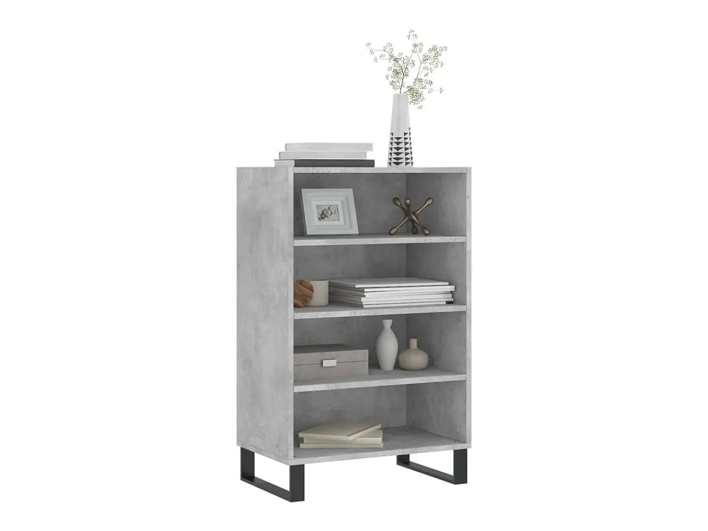 Aparador alto madera de ingeniería gris hormigón 57x35x90 cm ES39522
