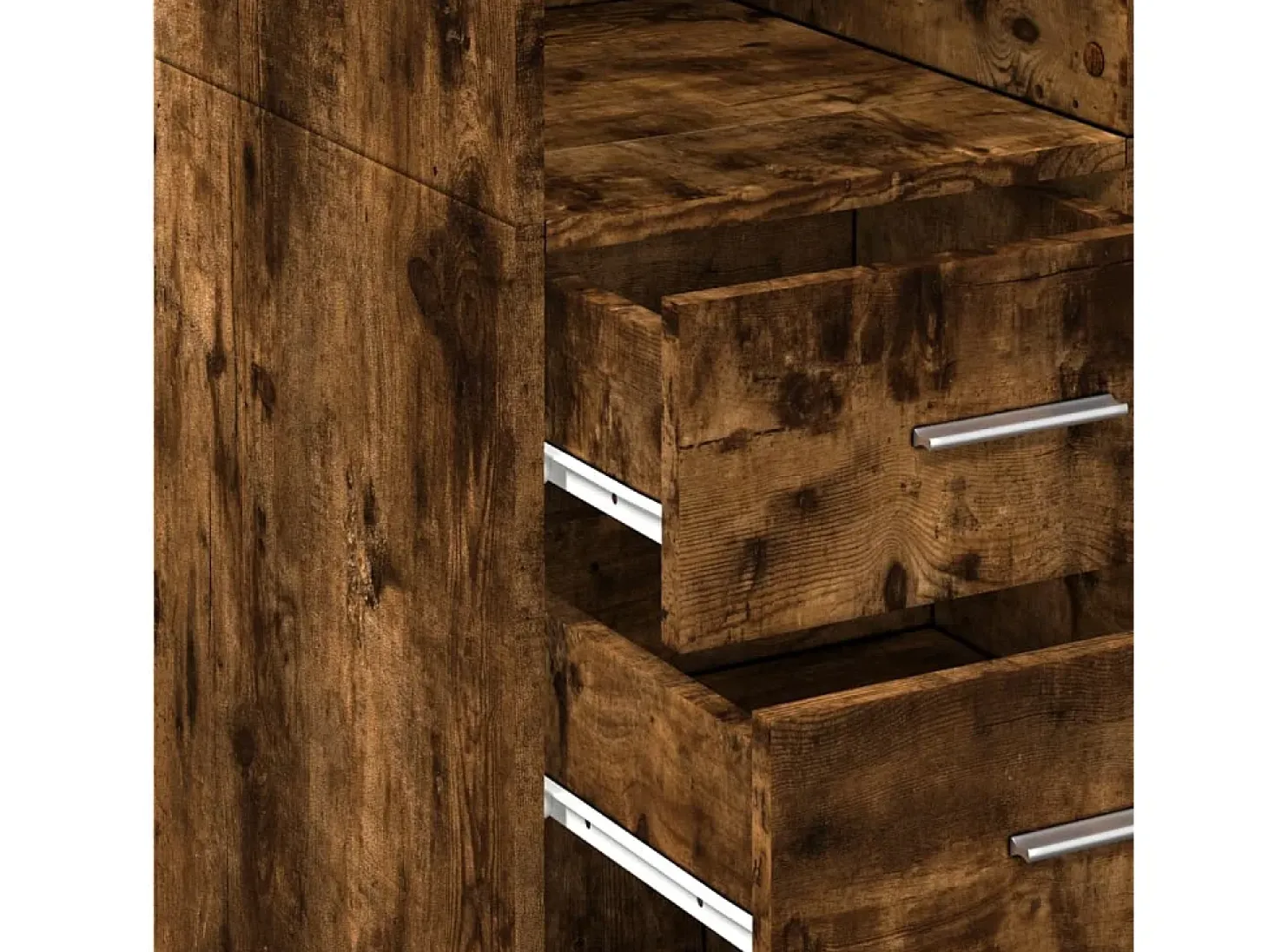 Aparador alto madera de ingeniería roble ahumado 70x42,5x185 cm