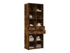 Aparador alto madera de ingeniería roble ahumado 70x42,5x185 cm
