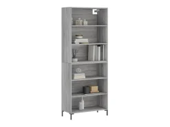 Aparador alto madera de ingeniería gris Sonoma 69,5x32,5x180 cm ES58424