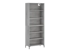 Aparador alto madera de ingeniería gris Sonoma 69,5x32,5x180 cm ES58424