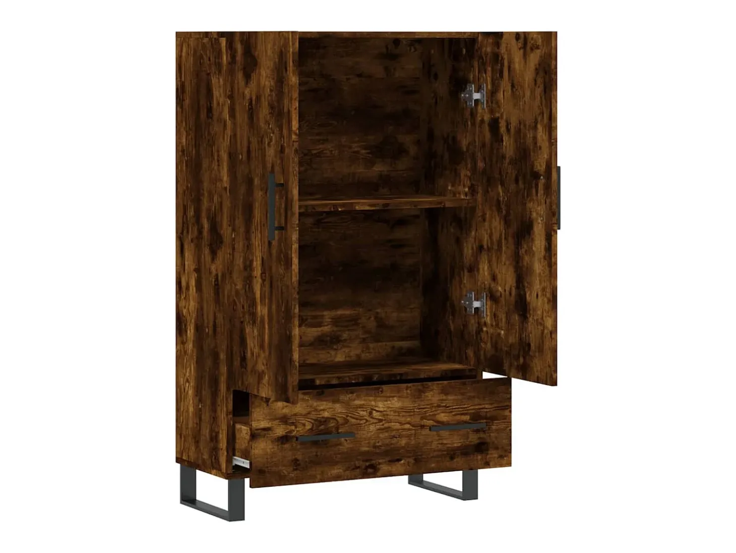 Aparador alto madera de ingeniería roble ahumado 69,5x31x115 cm