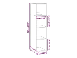 Aparador alto madera de ingeniería gris hormigón 30x41x124 cm