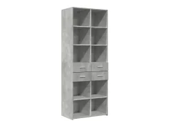 Aparador alto madera de ingeniería gris hormigón 70x42,5x185 cm
