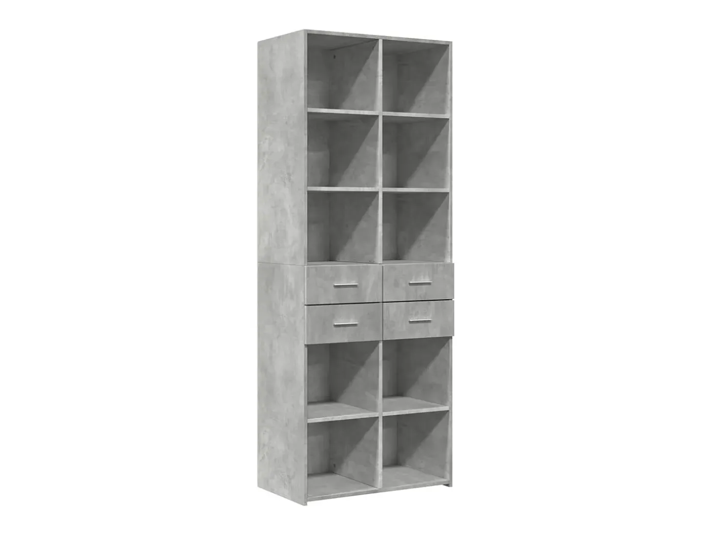Aparador alto madera de ingeniería gris hormigón 70x42,5x185 cm