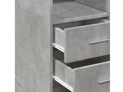 Aparador alto madera de ingeniería gris hormigón 70x42,5x185 cm